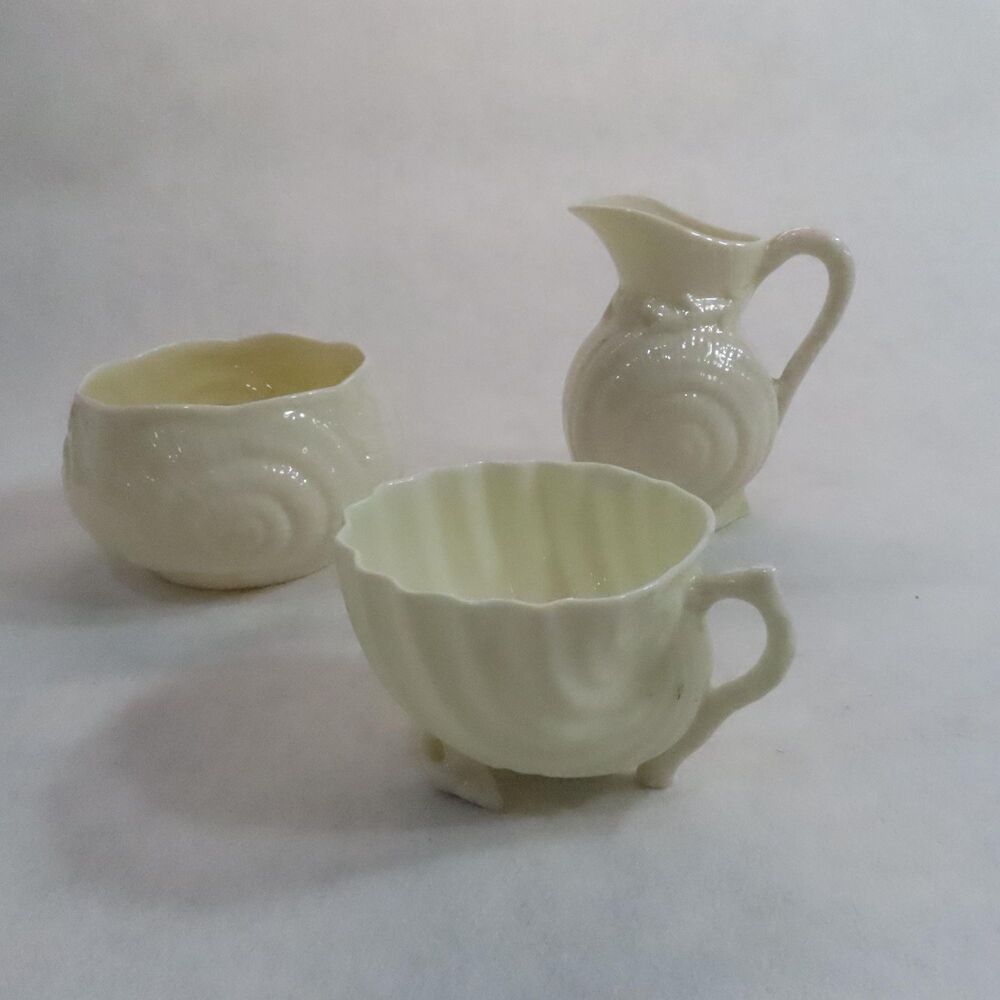 Belleek China Cup, Sugar‎ Bowl & Creamer, Ivory